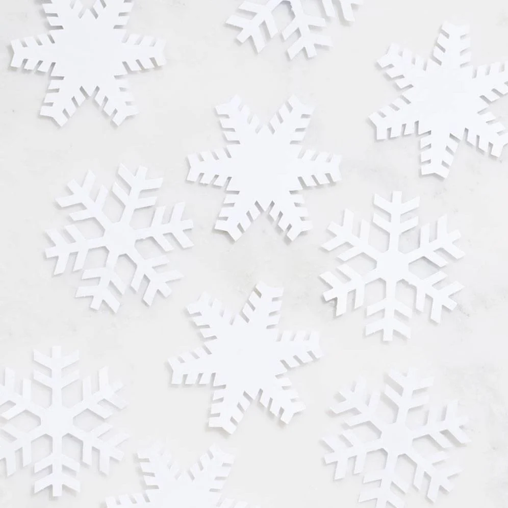 Pure White Small Snowflake Shapes