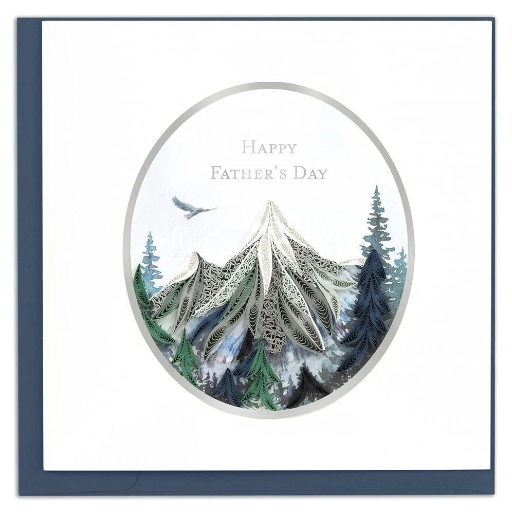 Quilling Mountainscape Father's Day Card