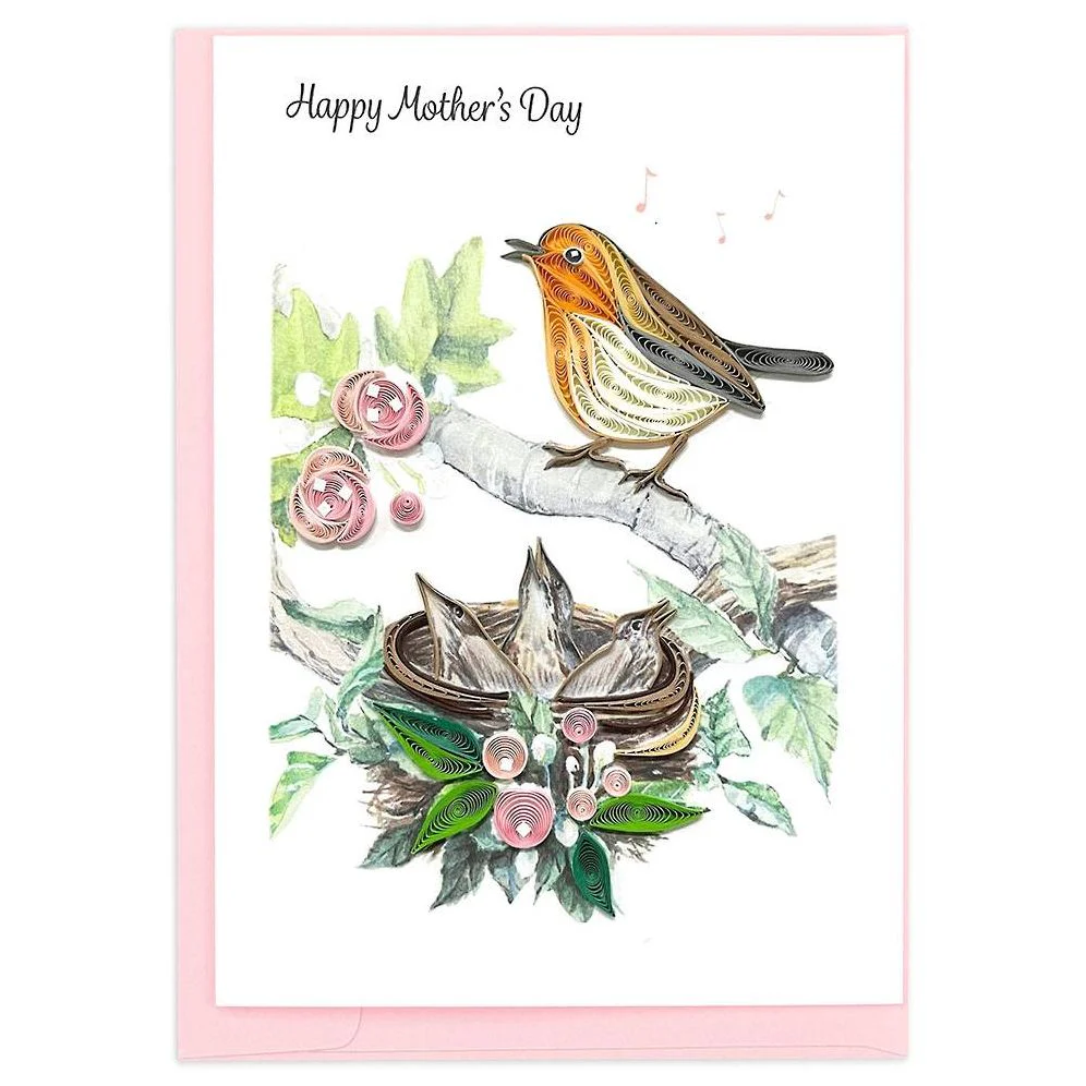 Quilling Singing Birds Mother's Day Card