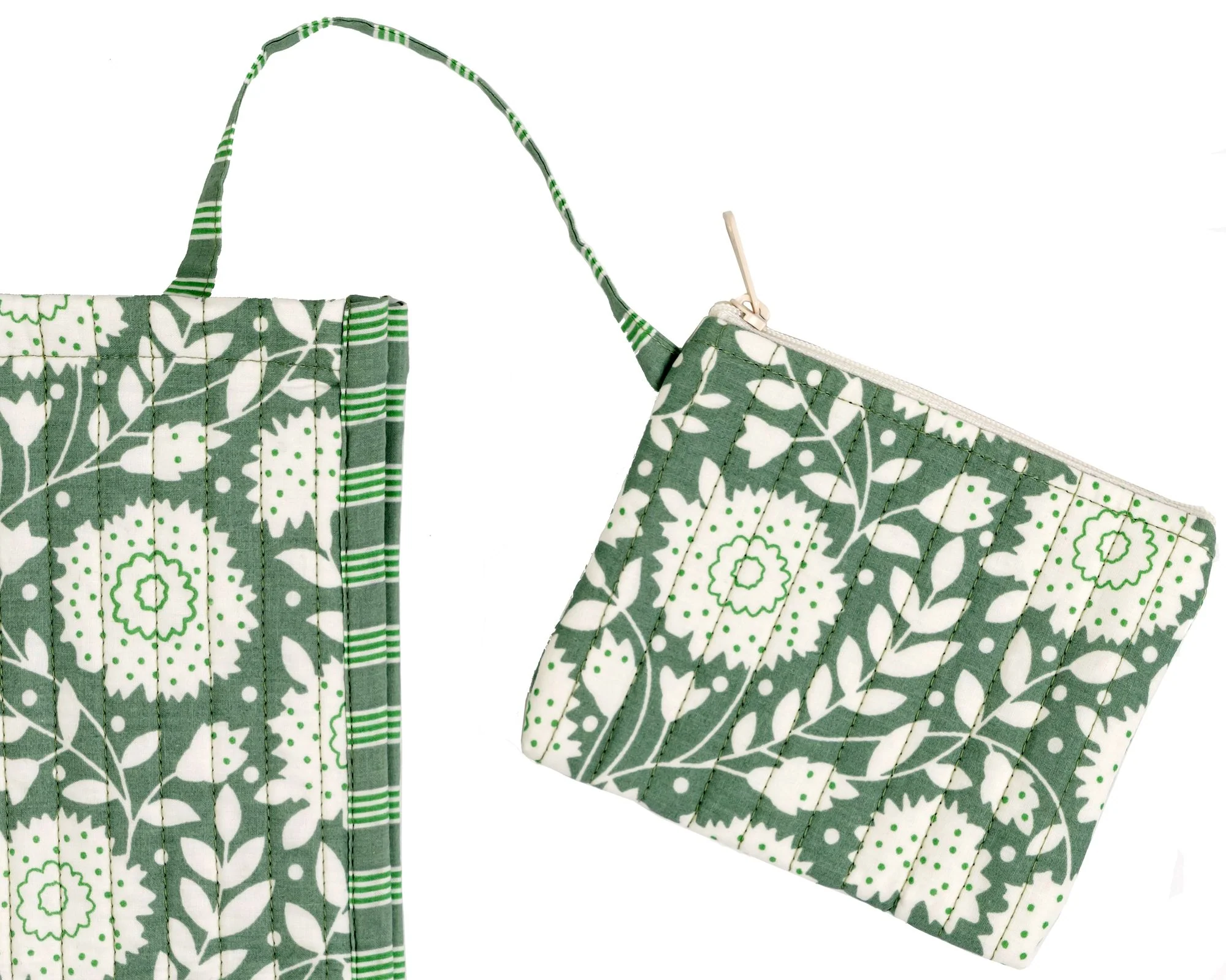 Quilt Tote- Green - Image 3
