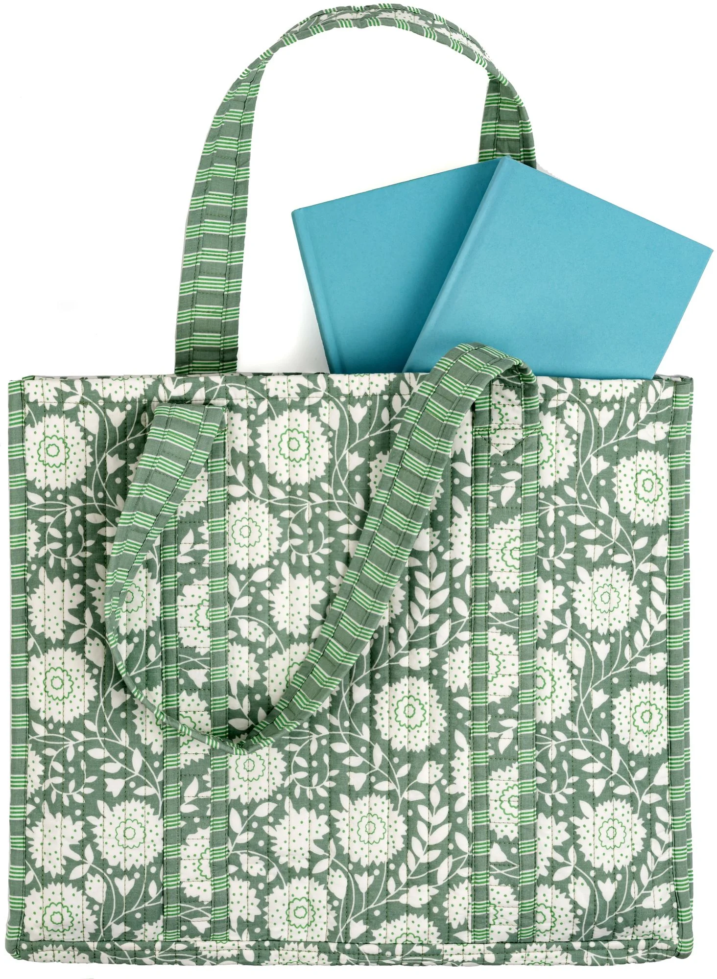 Quilt Tote- Green - Image 4