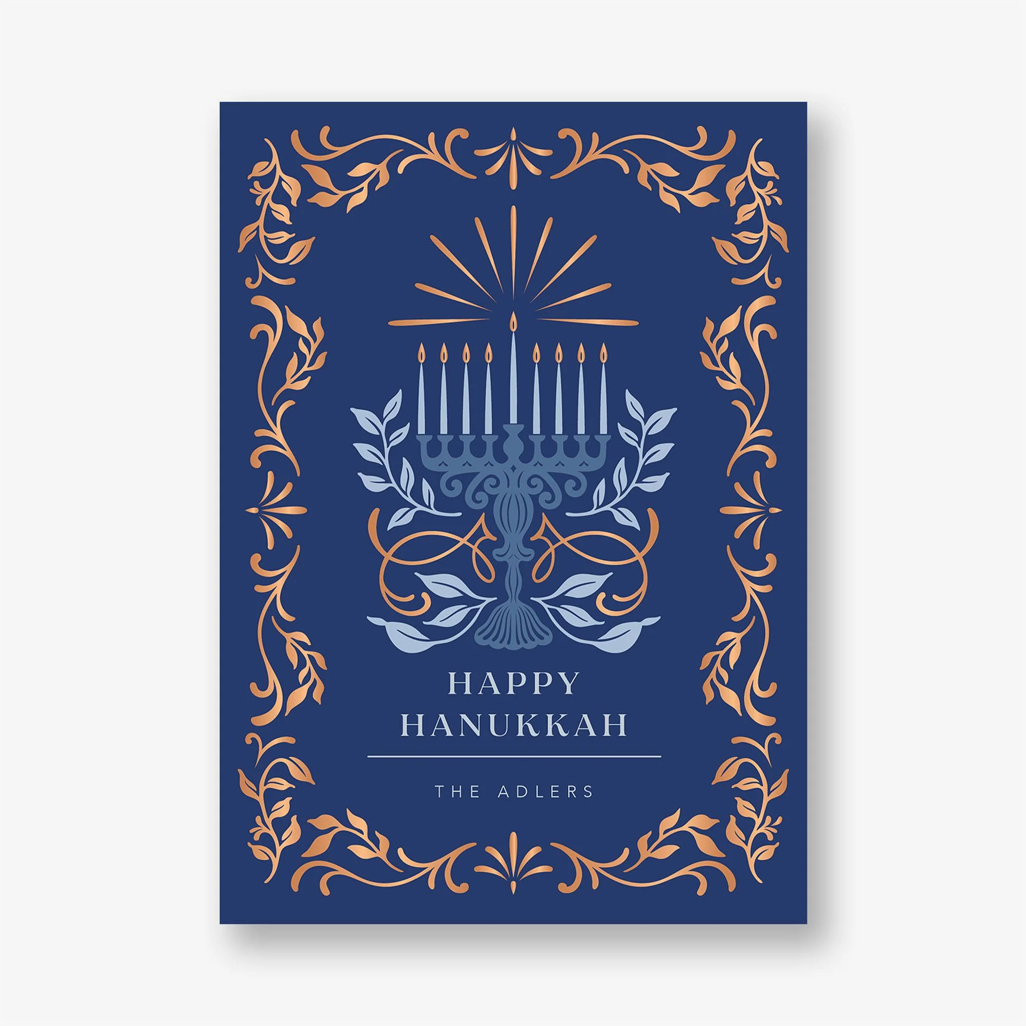 Radiant Menorah Foil Frame Holiday Card - Image 2