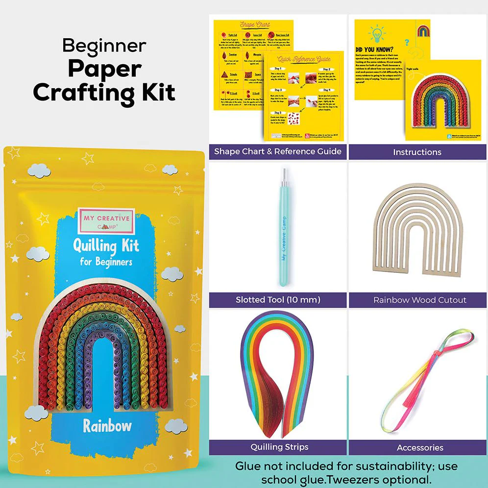 Rainbow Paper Quilling Craft Kit - Image 2