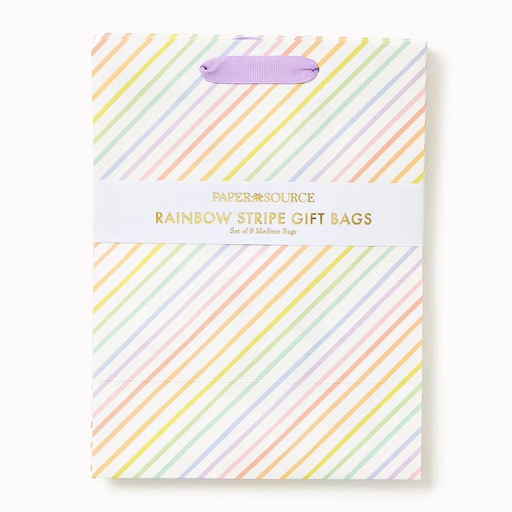 Rainbow Stripe Medium Set of Gift Bags