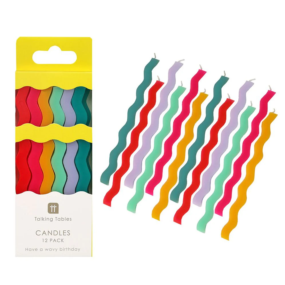 Rainbow Wavy Tall Candles S/12 - Image 3