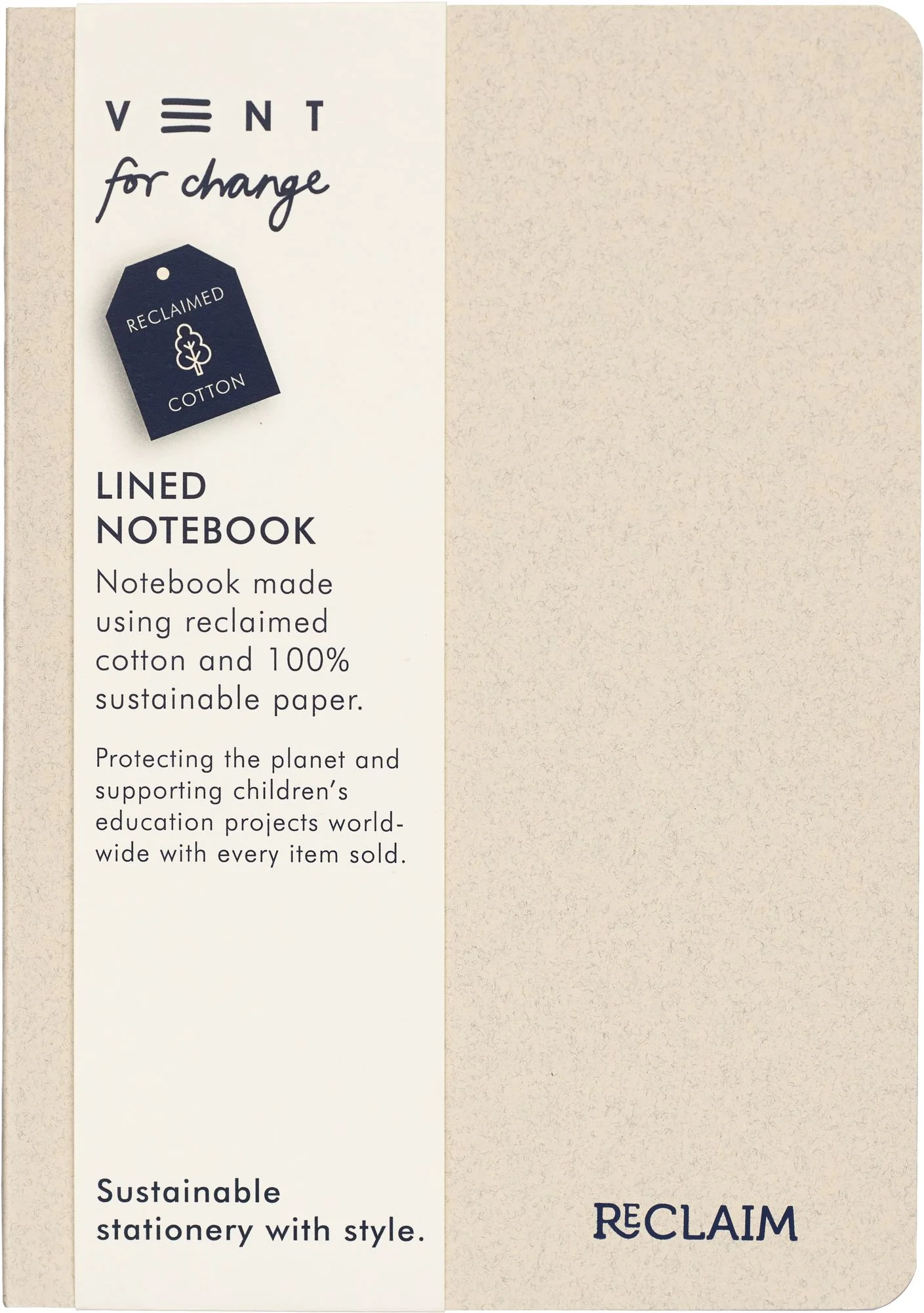 Reclaim Pearl Cotton Recycled A5 Notebook - Image 2