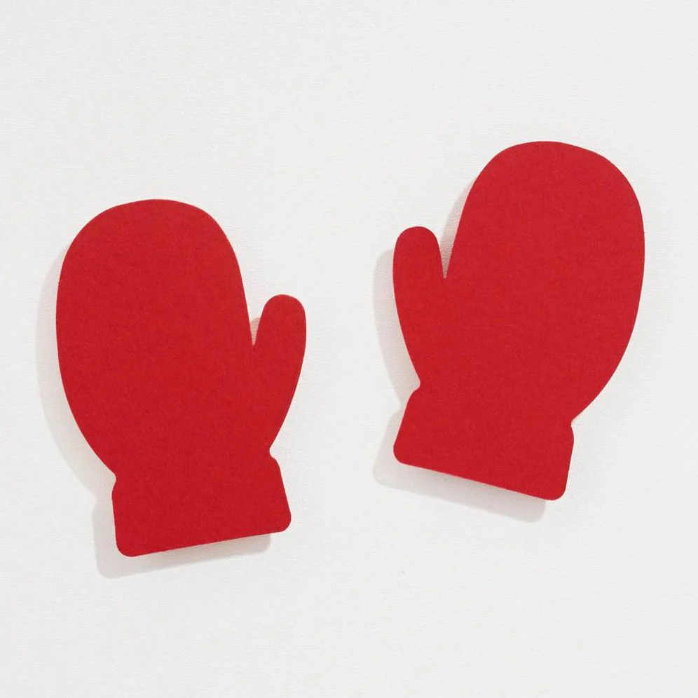 Red 4 Bar Mitten Shapes