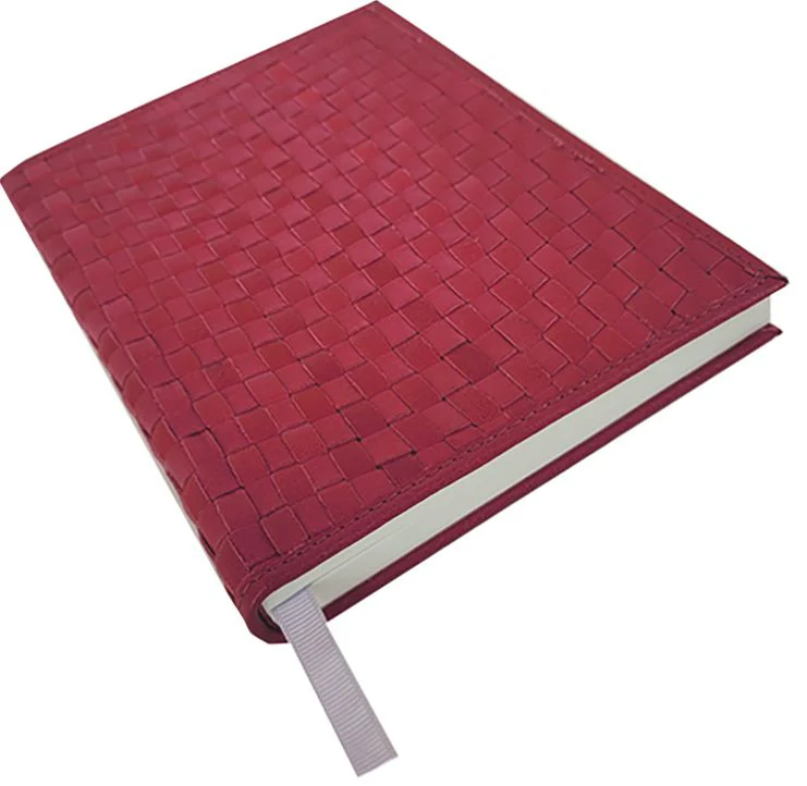 Red Dahlia Woven Leather Journal - Image 2