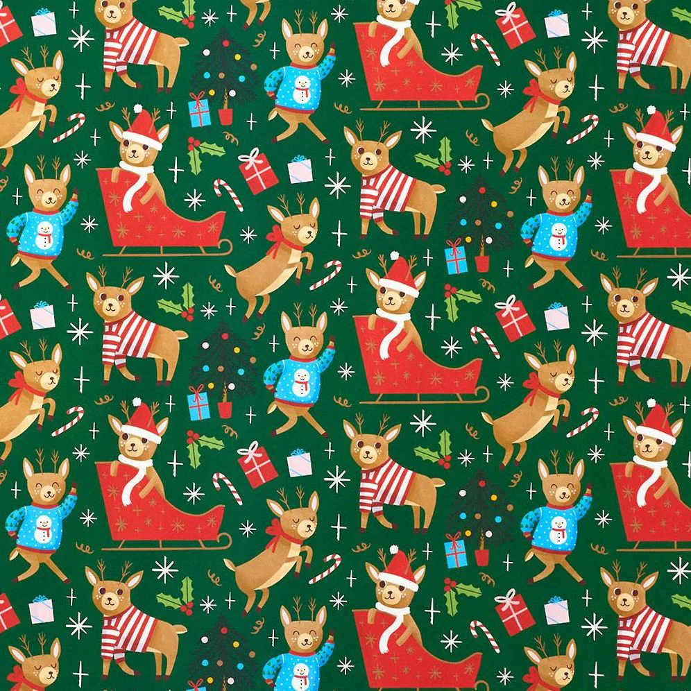 Reindeer Party Wrapping Paper - Image 2