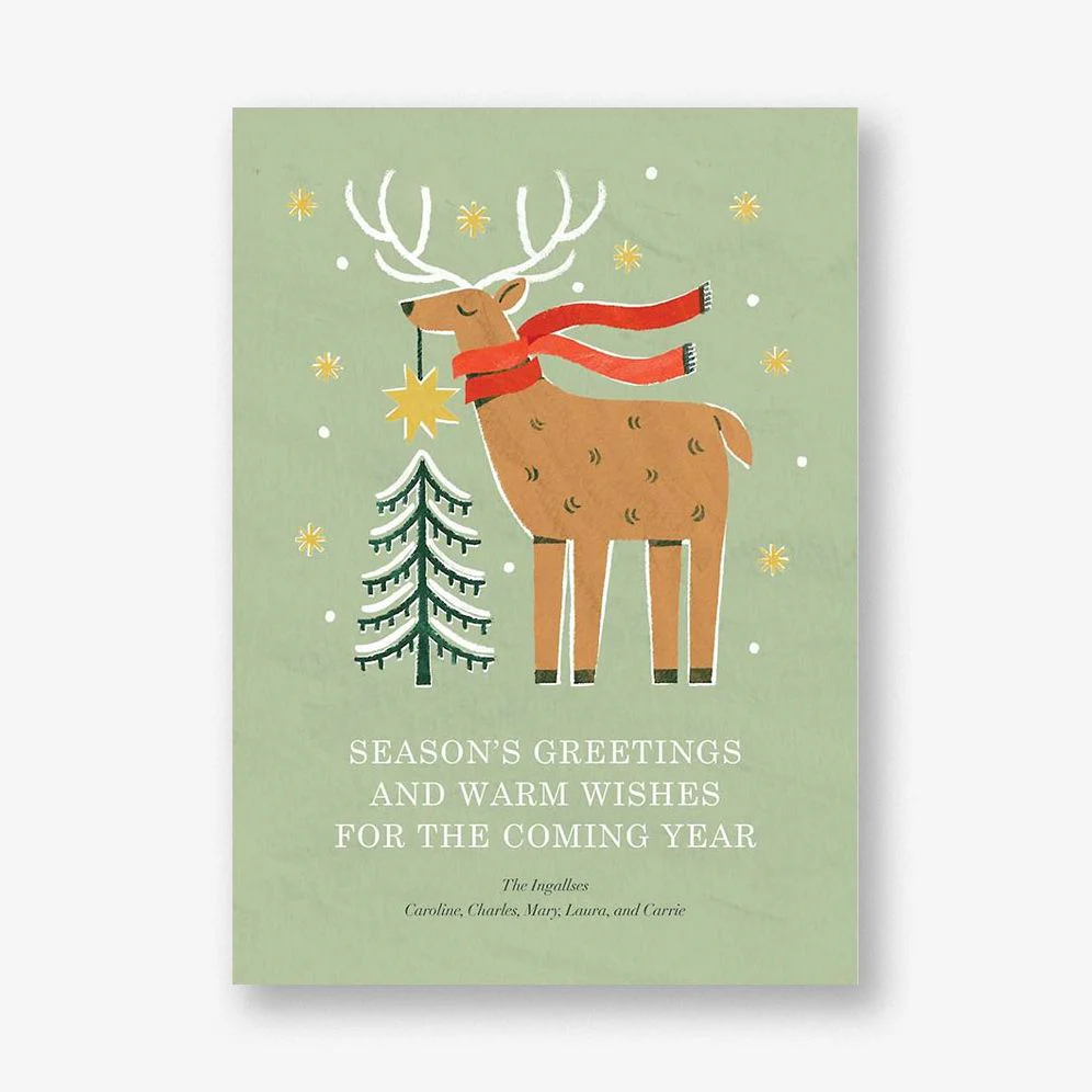 Reindeer Topper Holiday Card