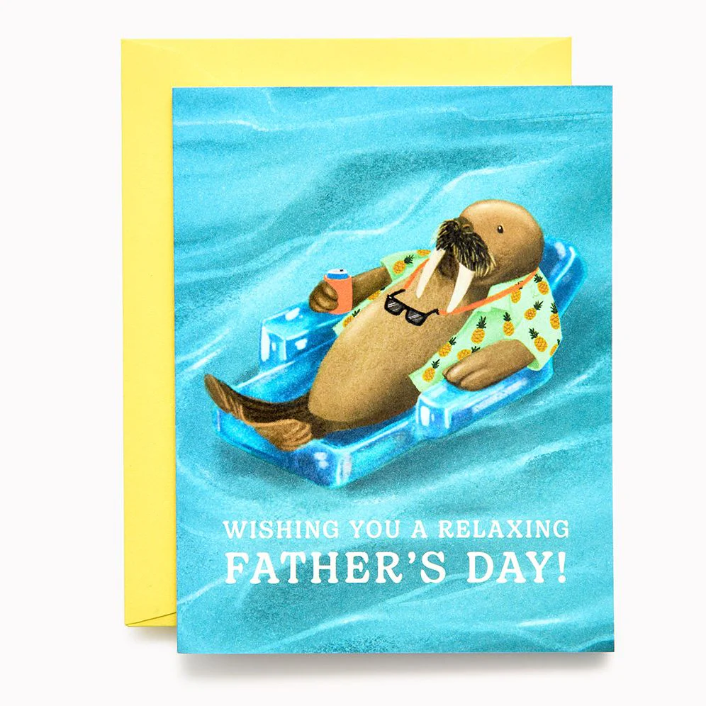 Relaxing Walrus Father's Day Card