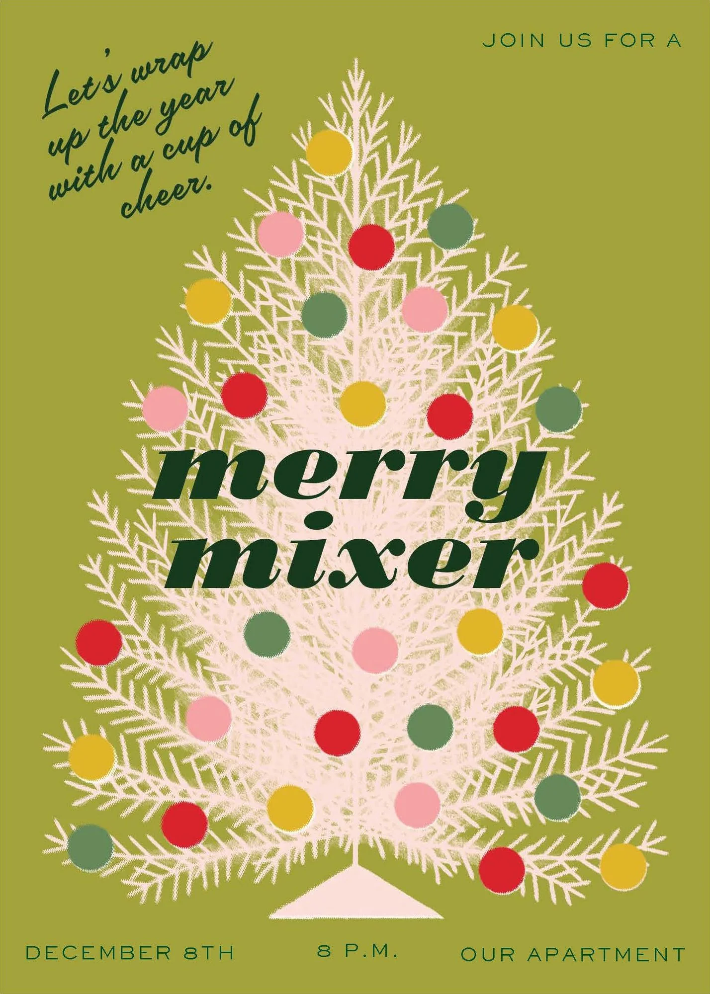 Retro Christmas Tree Holiday Card - Image 2