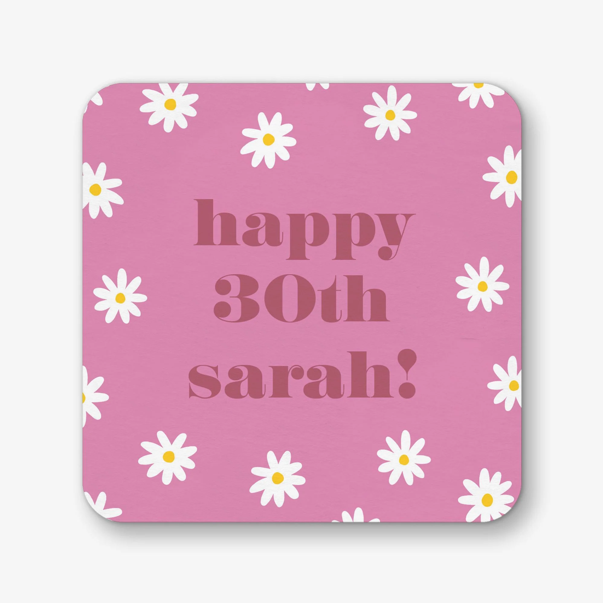 Retro Daisy Square Custom Coasters