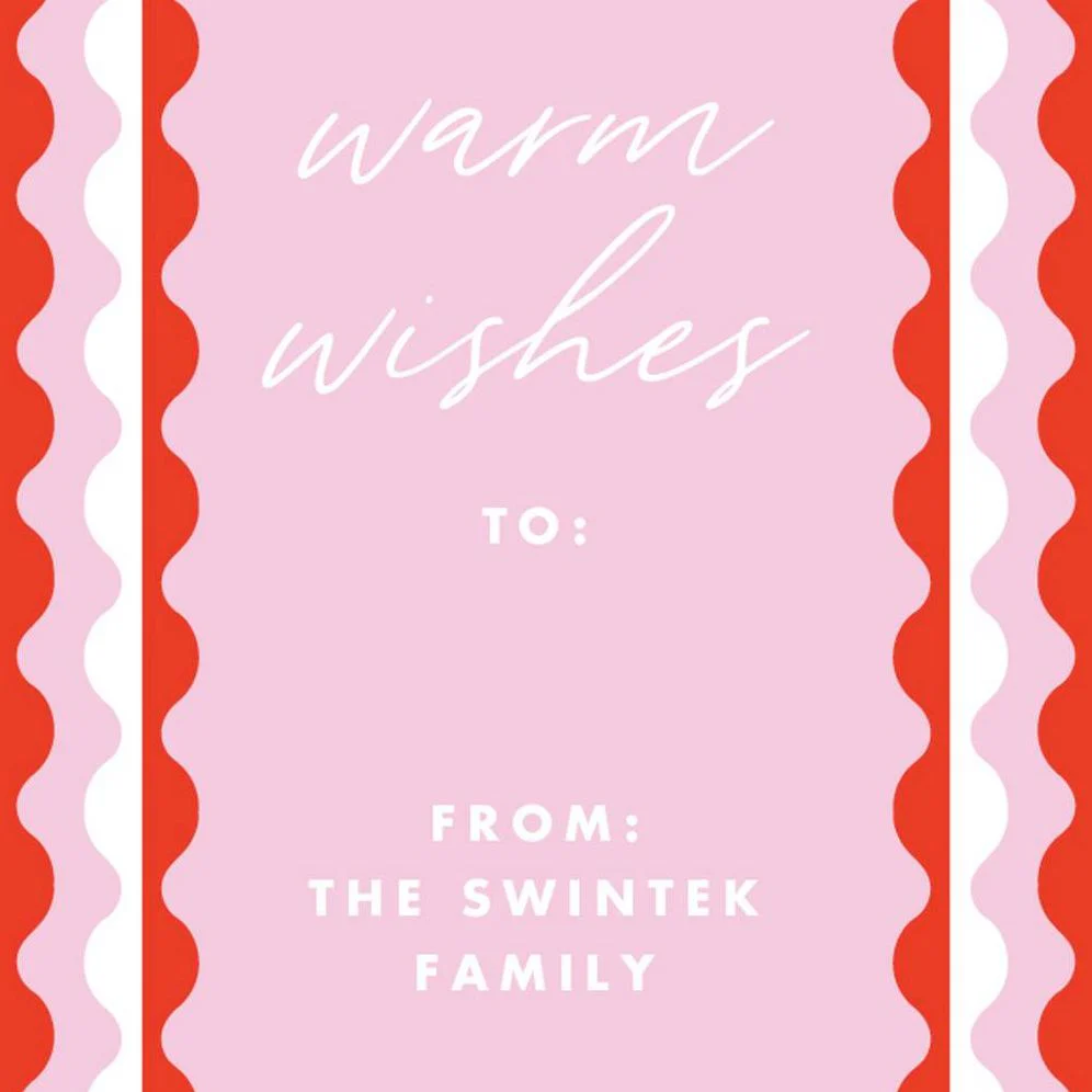 Retro Ric Rac Holiday Gift Tag Label