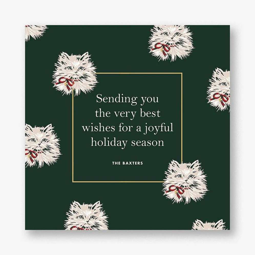Ribbon Kitten Holiday Card