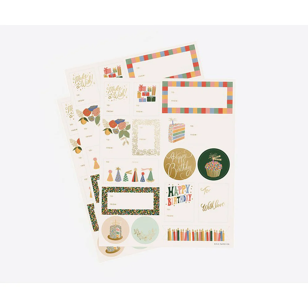 Rifle Birthday Cake Adhesive Labels