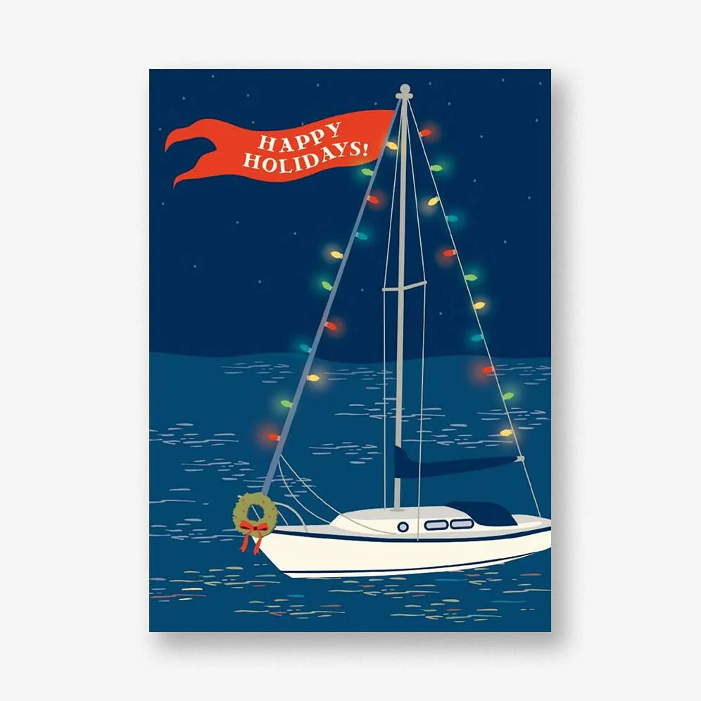 Sailboat Holiday Photo Card