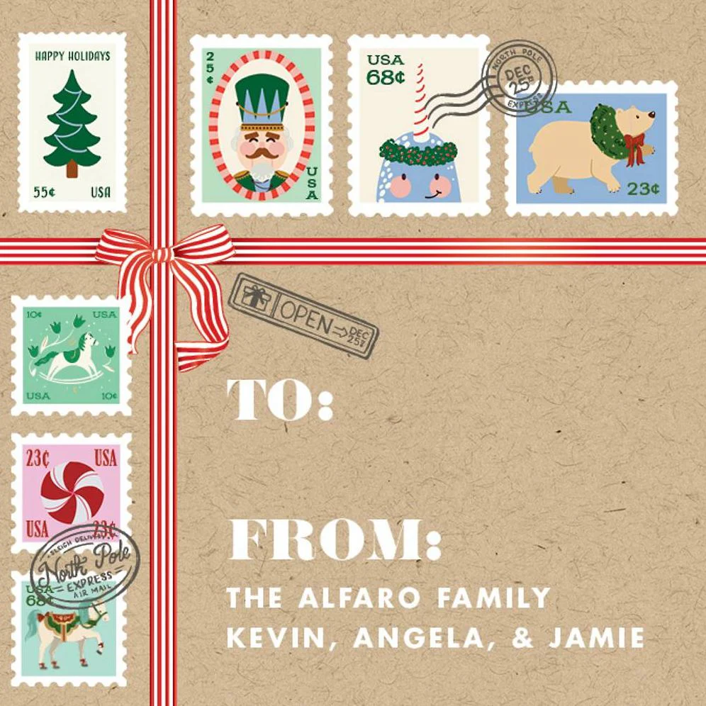 Santa's Mailbox Holiday Gift Tag Label