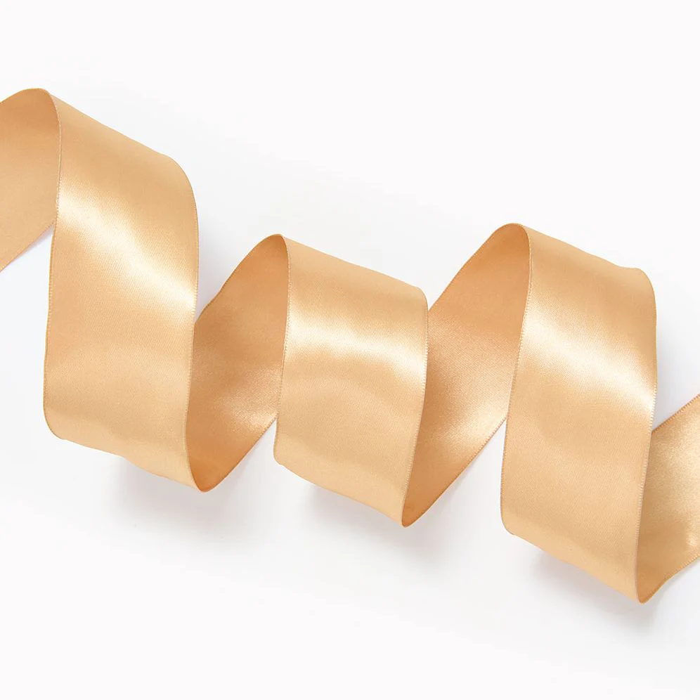 Satin Gold Wired Ribbon 2" 10YD