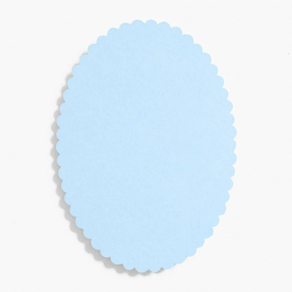 Scallop 4 Bar Bluebell Oval Cards