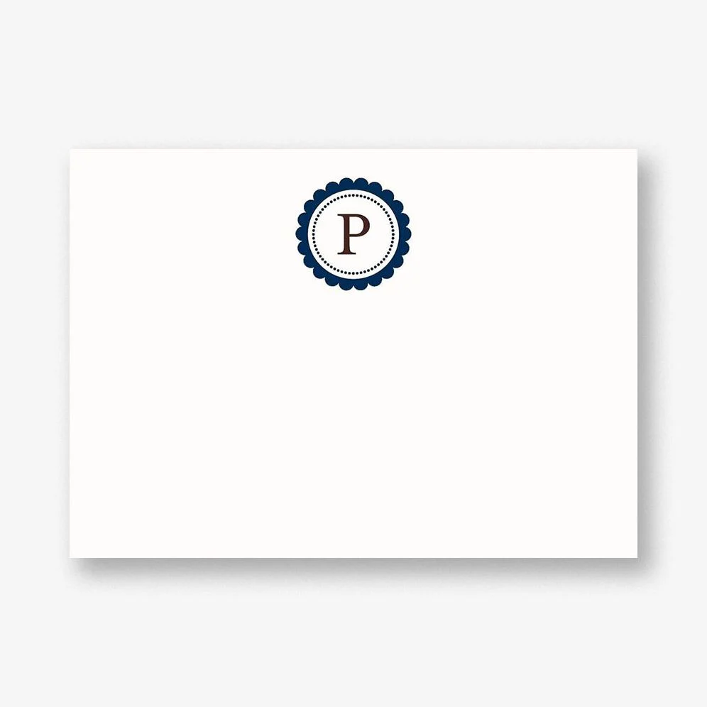 Scallop Monogram A6 Stationery