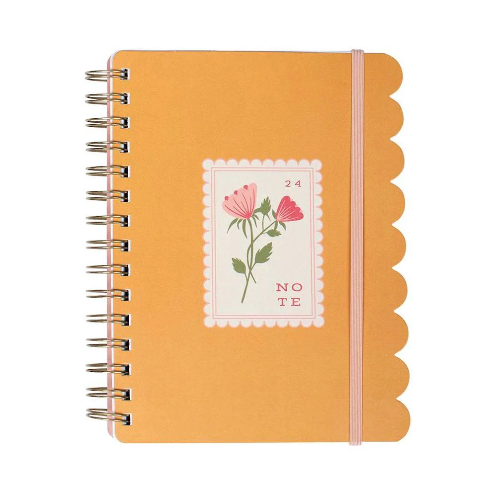 Scallop Stamp Mustard Spiral Diecut Journal - Image 3
