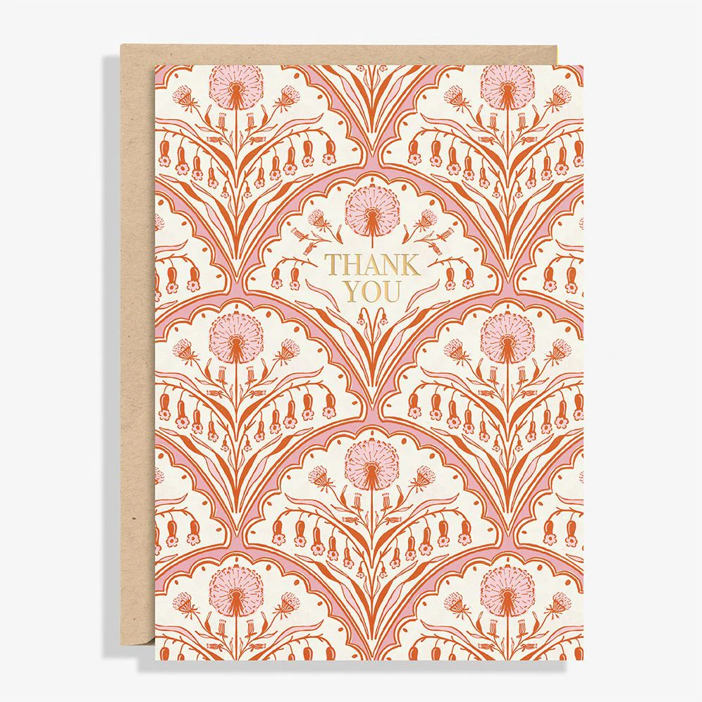 Scalloped Floral Thank You Card
