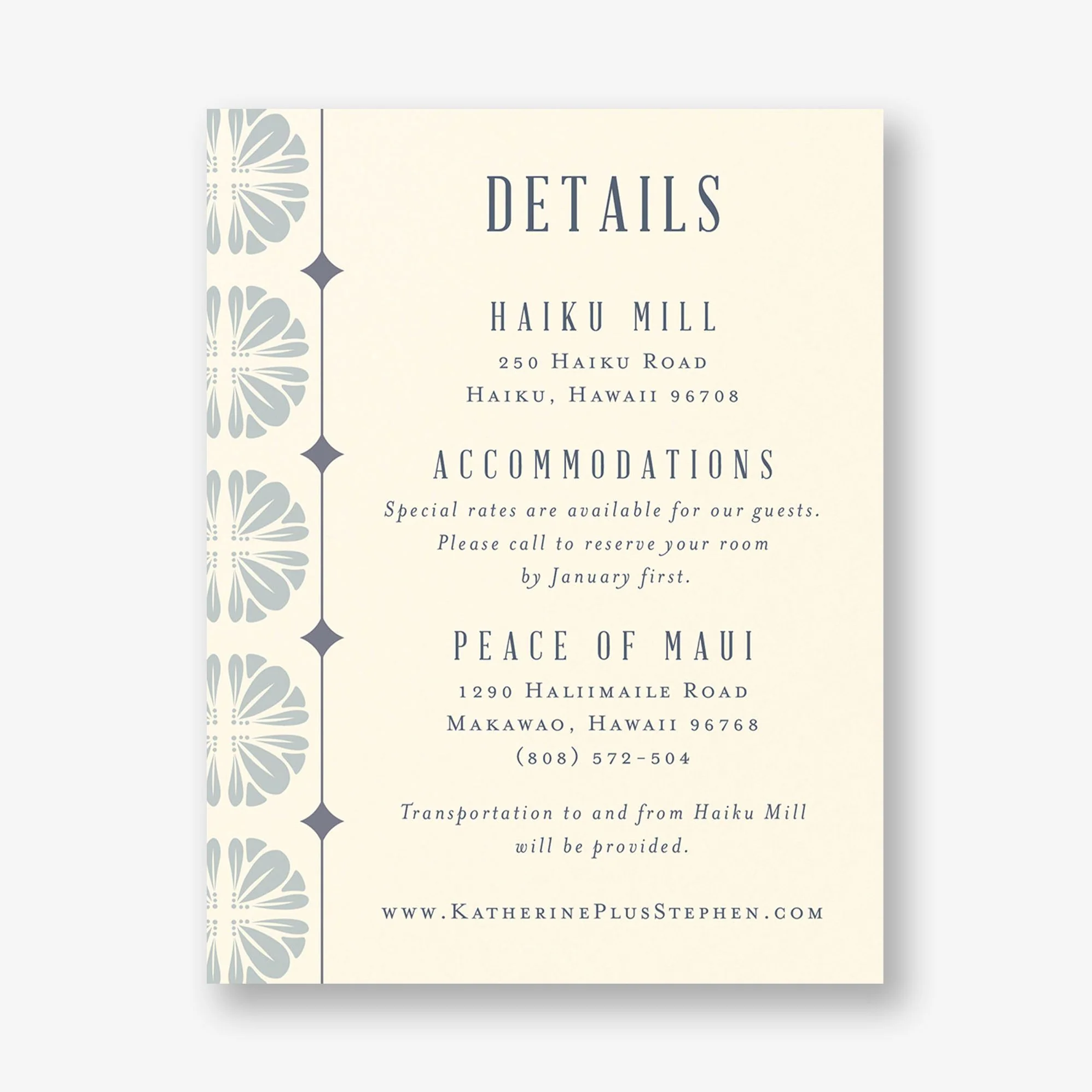 Scalloped Tile Information Card
