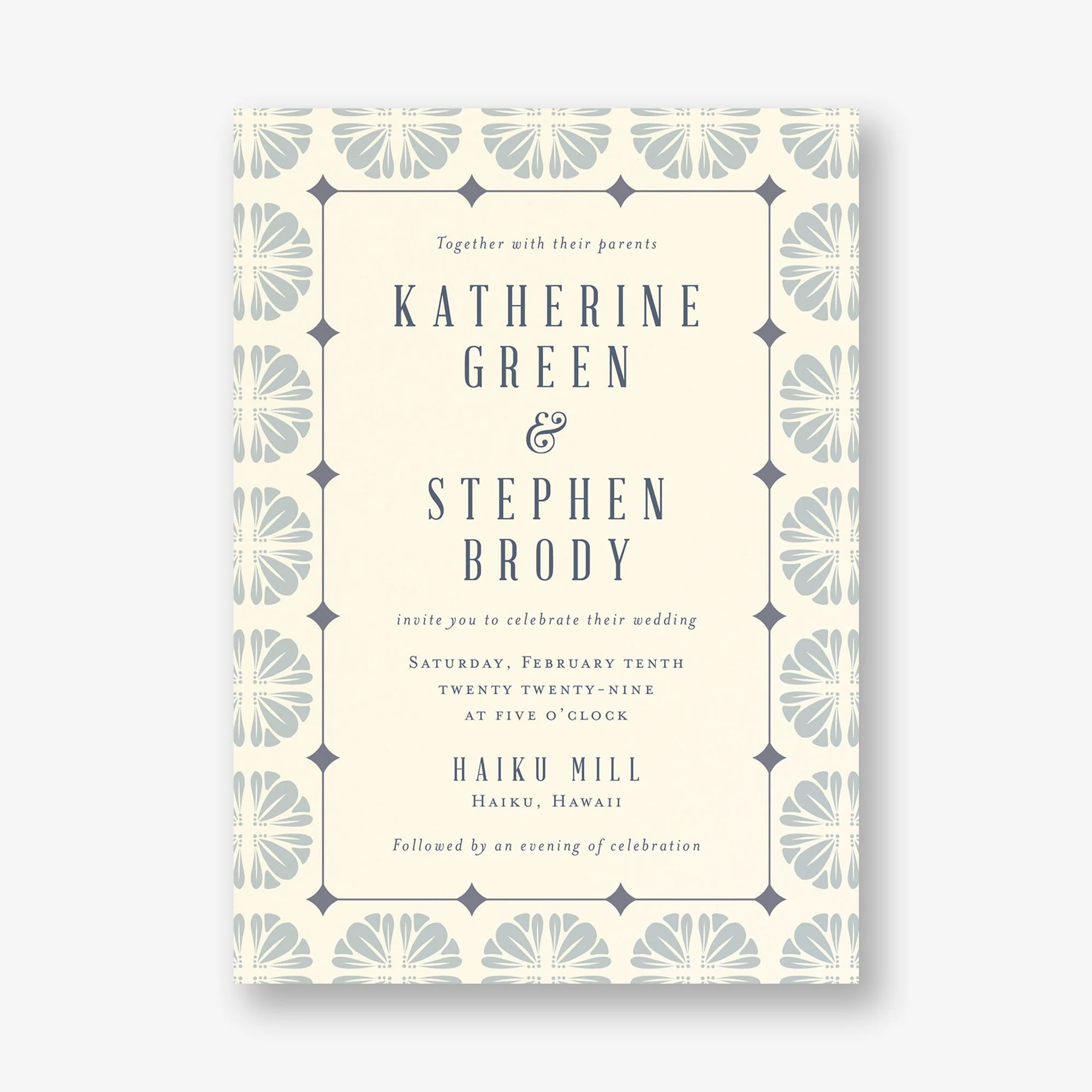 Scalloped Tile Wedding Invitation