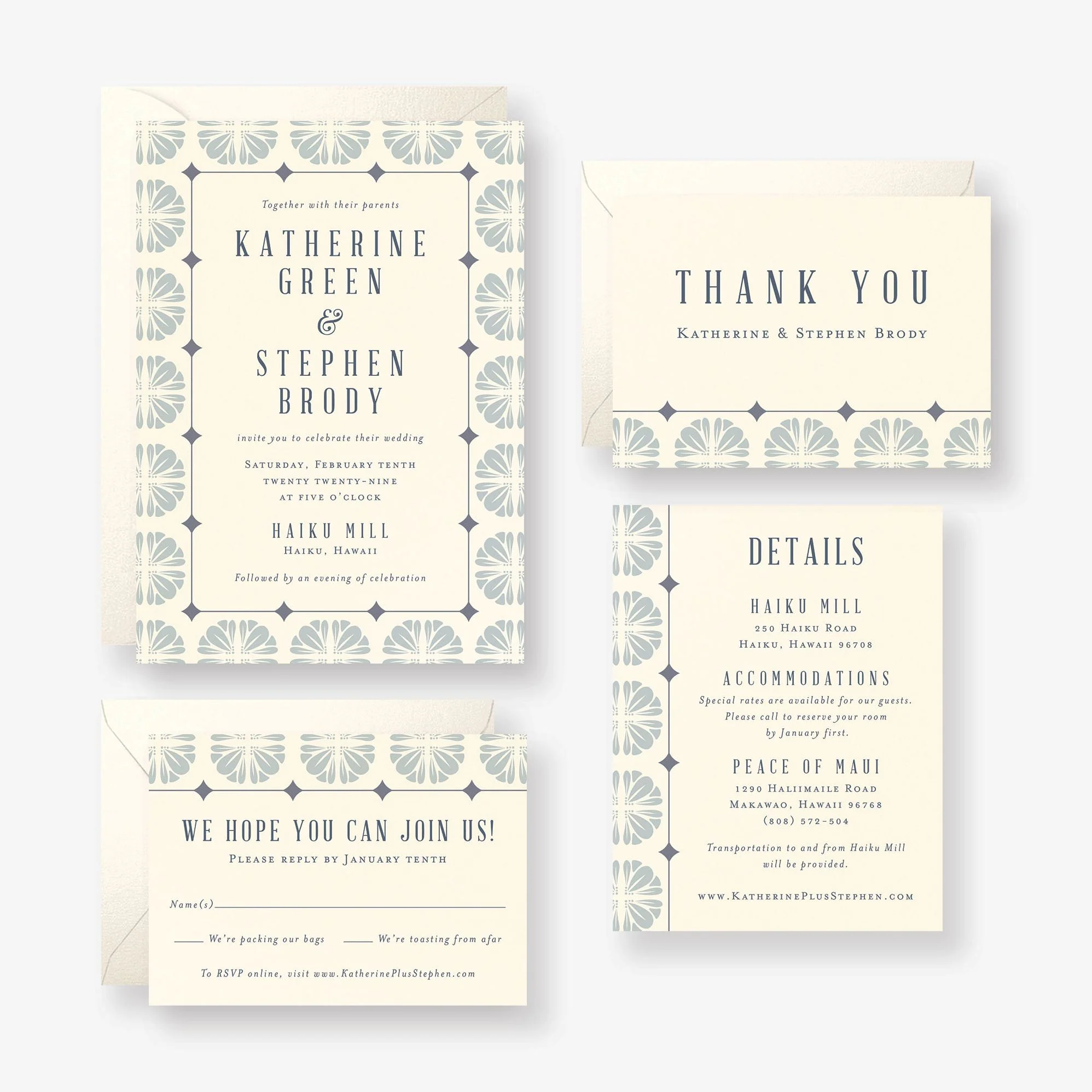 Scalloped Tile Wedding Invitation - Image 2