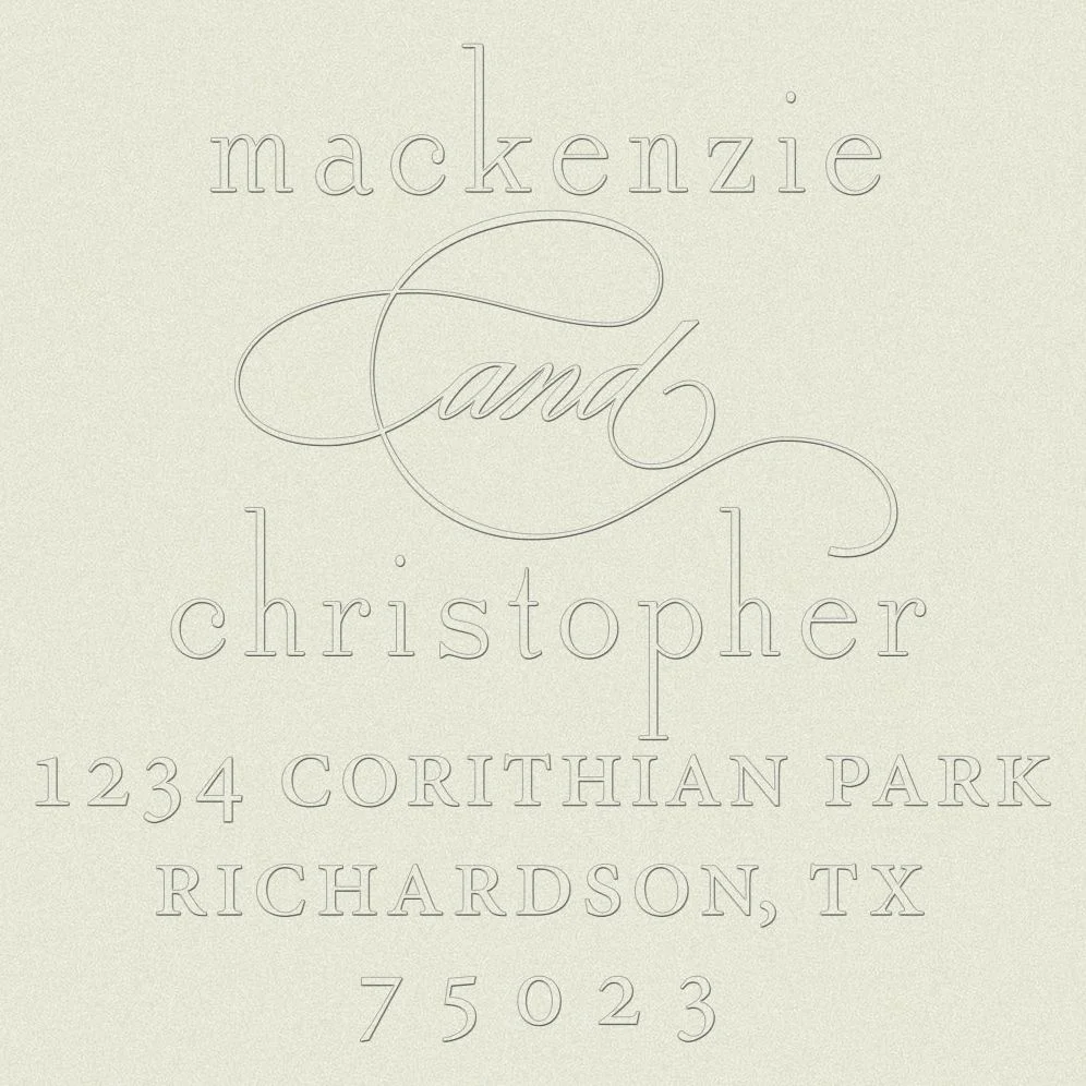 Script Accent Custom Embosser Plate with Embossing Tool