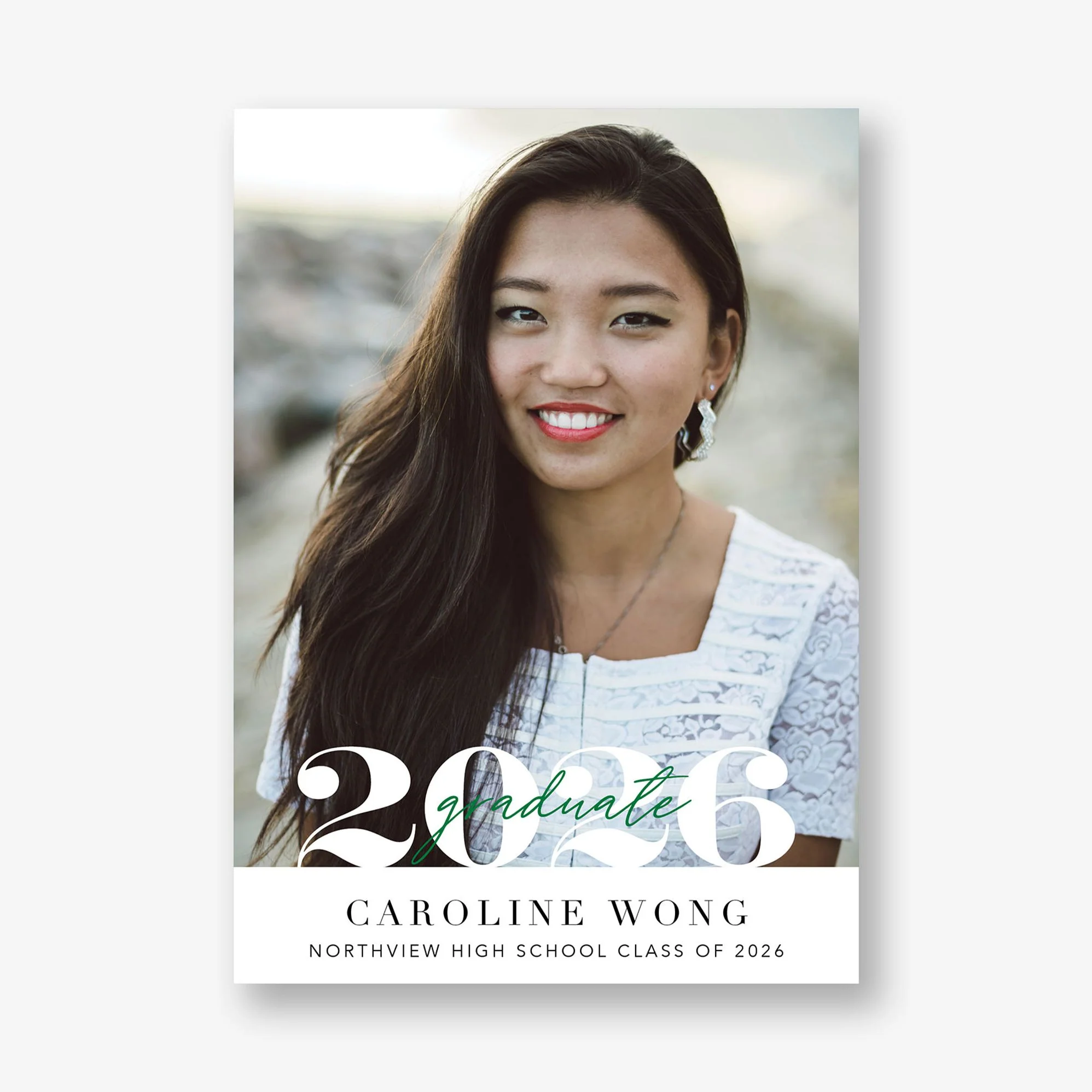 Script Over Year Photo Graduation Announcement