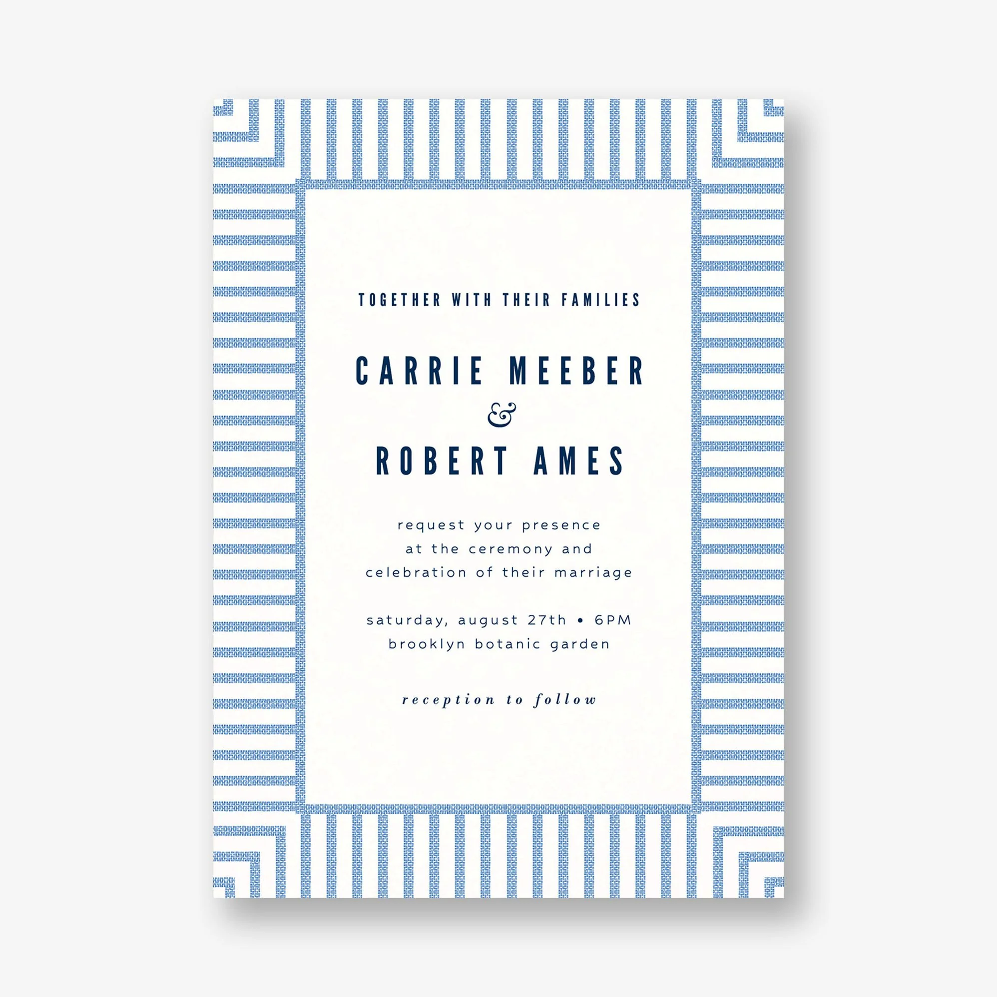 Seersucker Stripe Wedding Invitation