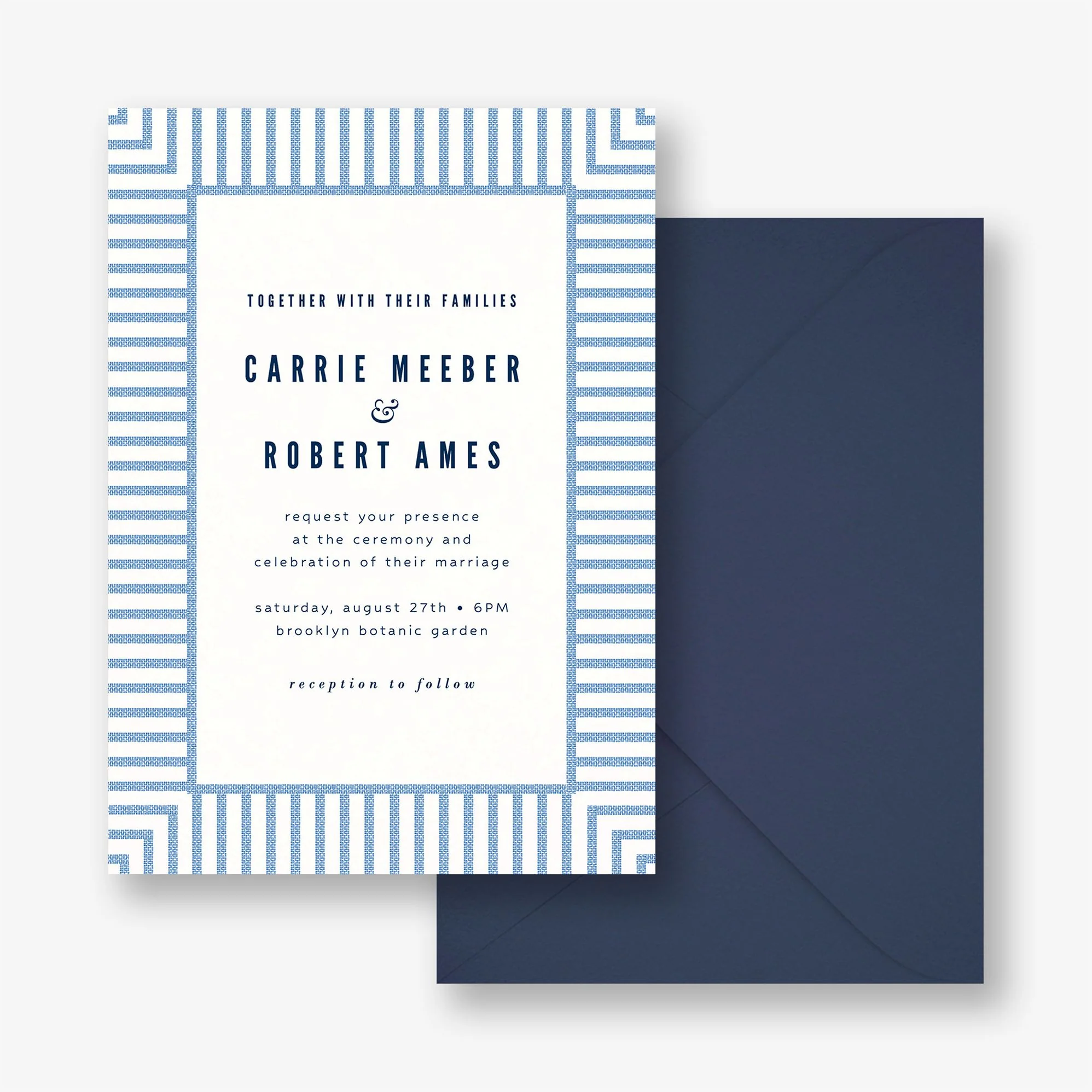 Seersucker Stripe Wedding Invitation - Image 2