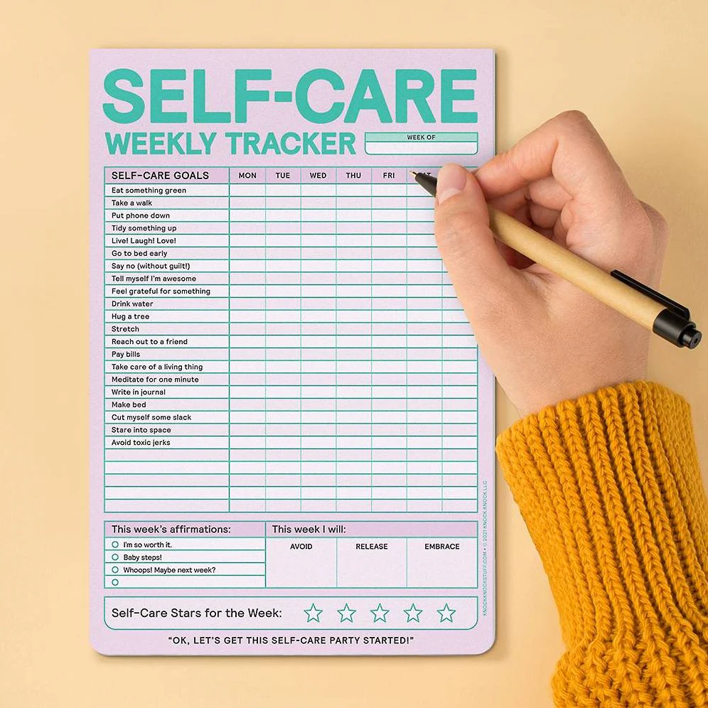 Self-Care Weekly Tracker Knock Knock Pad - Image 3