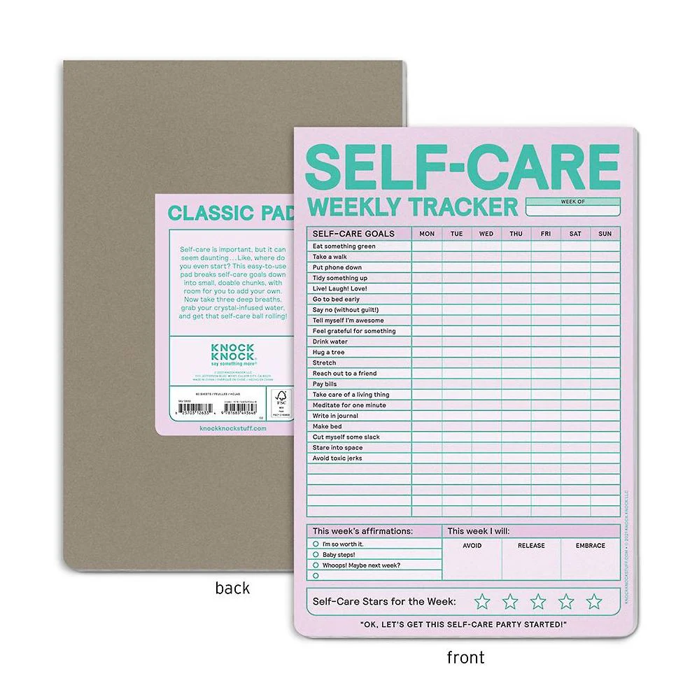 Self-Care Weekly Tracker Knock Knock Pad - Image 4