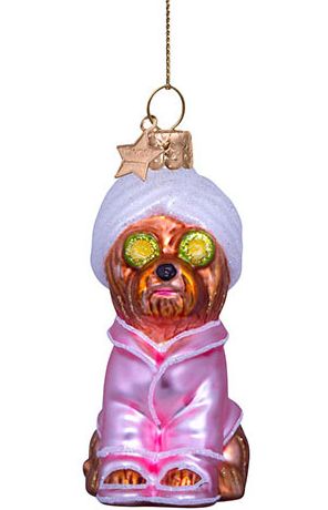 Selfcare Dog Glass Ornament - Image 2