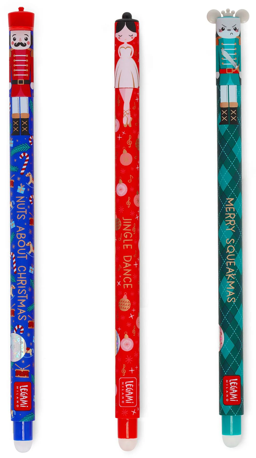 Set of 3 Erasable Christmas Gel Pens