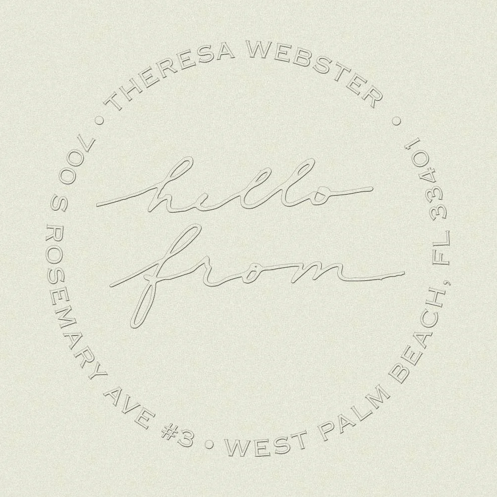 Signature Hello From Custom Embosser Plate with Embossing Tool