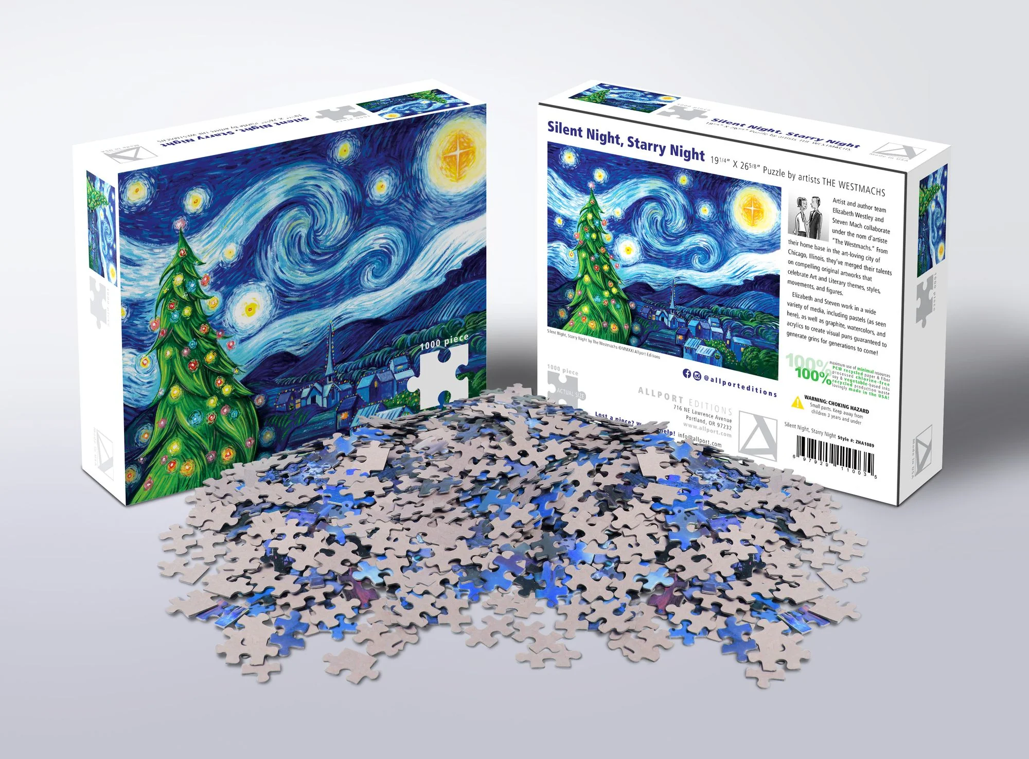 Silent Night, Starry Night 1000 piece Puzzle - Image 2