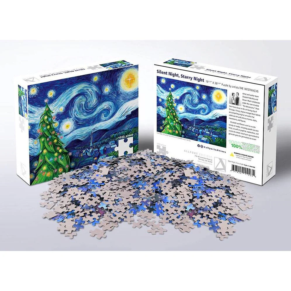 Silent Night, Starry Night 1000 piece Puzzle - Image 4