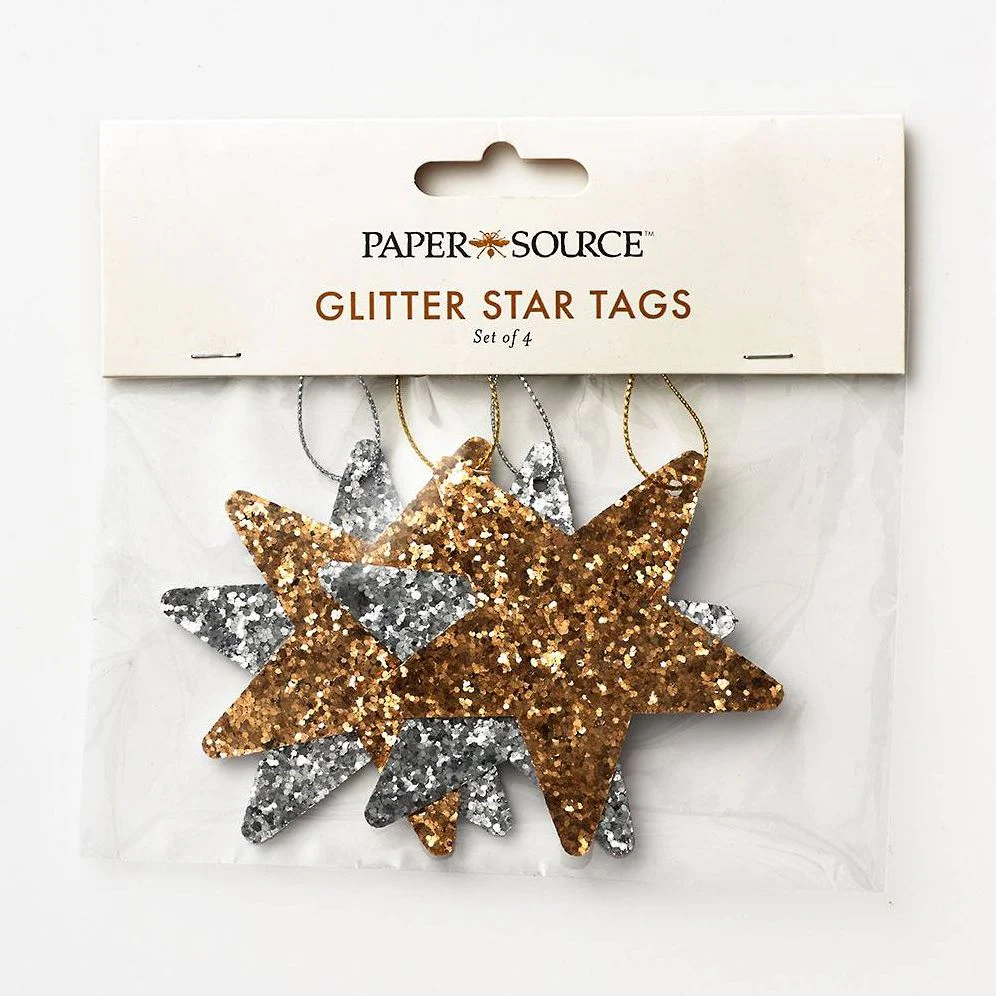 Silver & Gold Glitter Star Gift Tags - Image 2