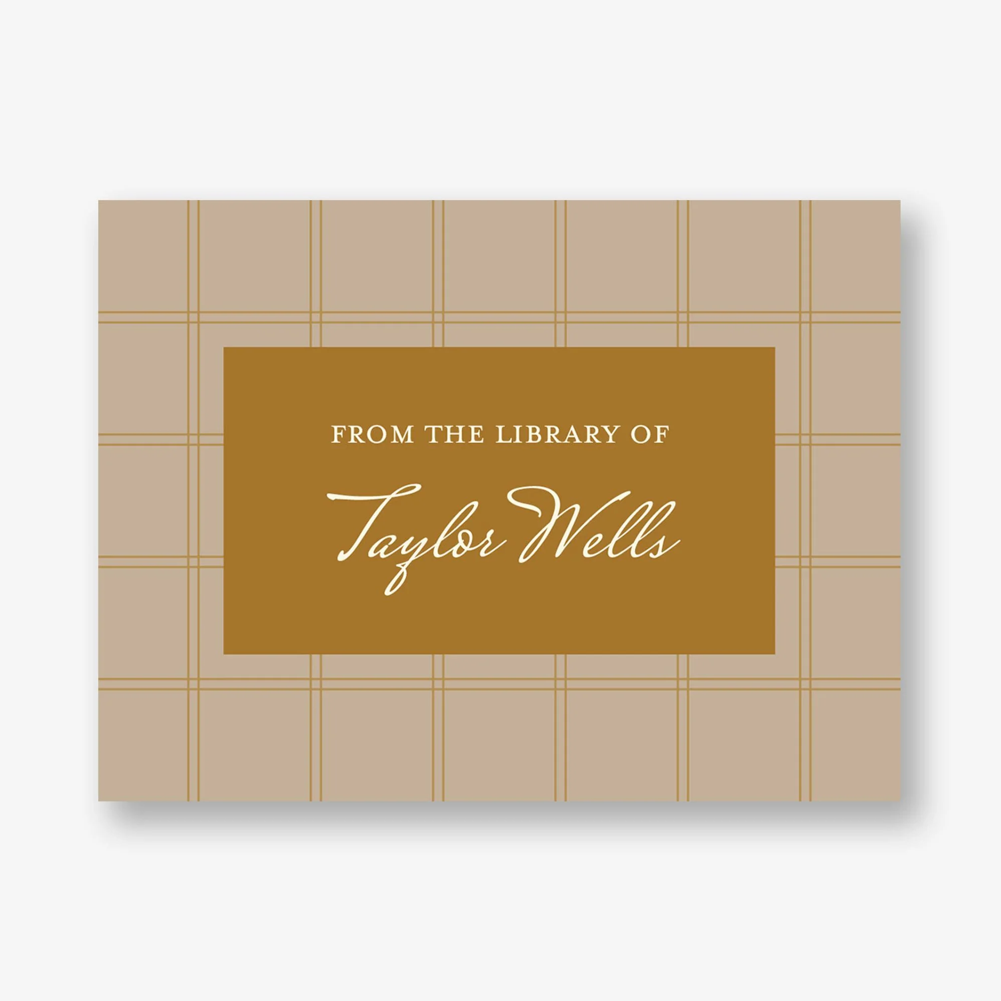 Simple Plaid Adhesive Bookplates
