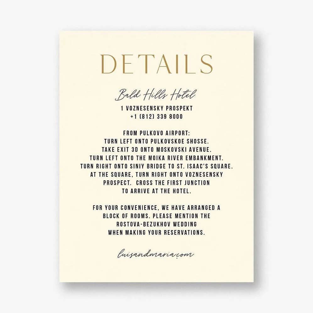 Simply Us Cream Information Card