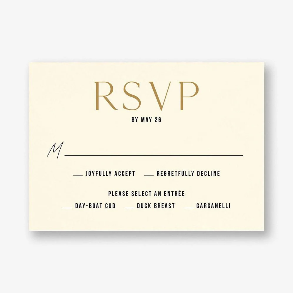 Simply Us Cream Response Card