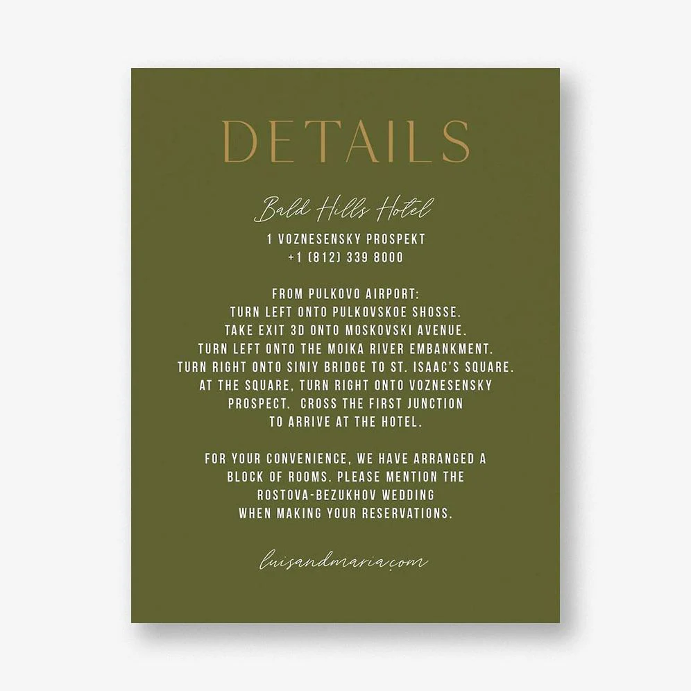 Simply Us Green Information Card