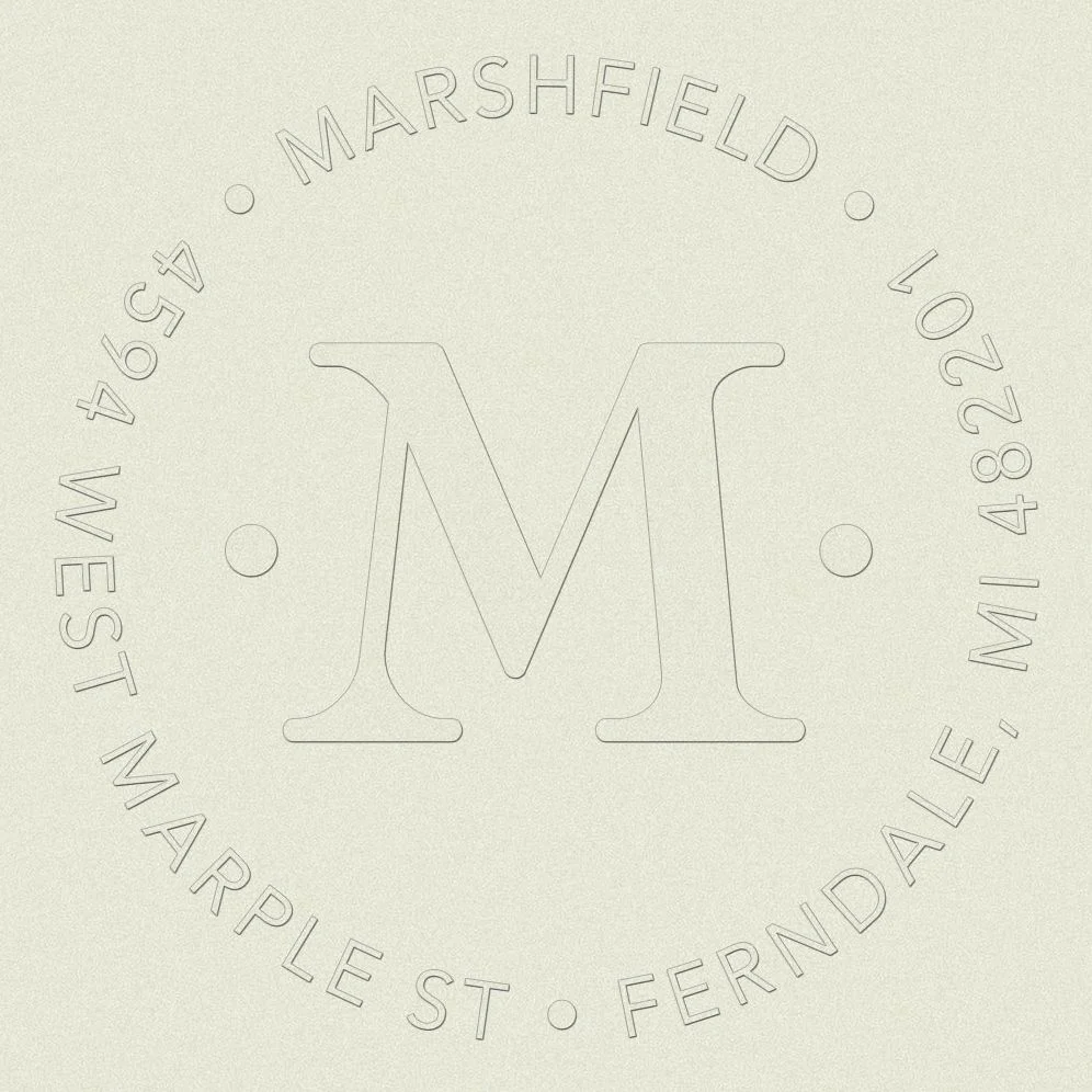 Single Initial Monogram Custom Embosser Plate with Embossing Tool