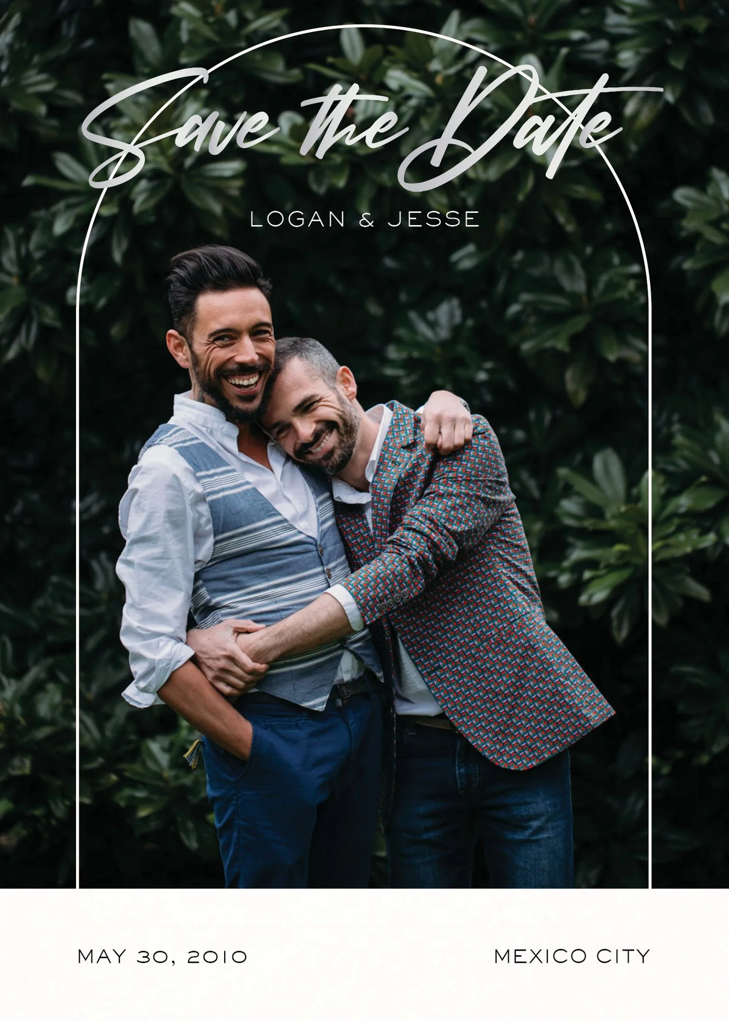 Slender Arch Foil Save the Date Card - Image 4