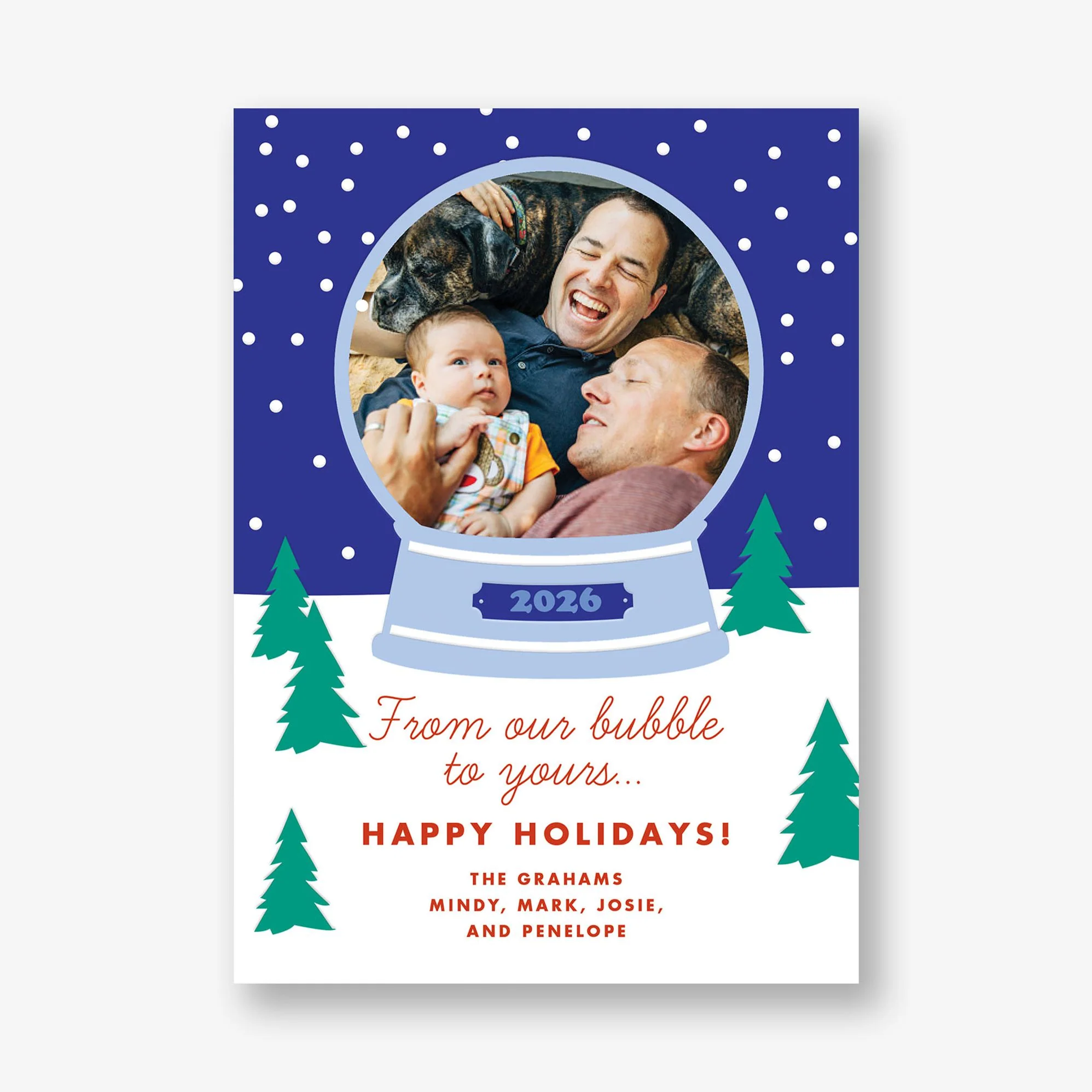 Snow Bubble Holiday Photo Card