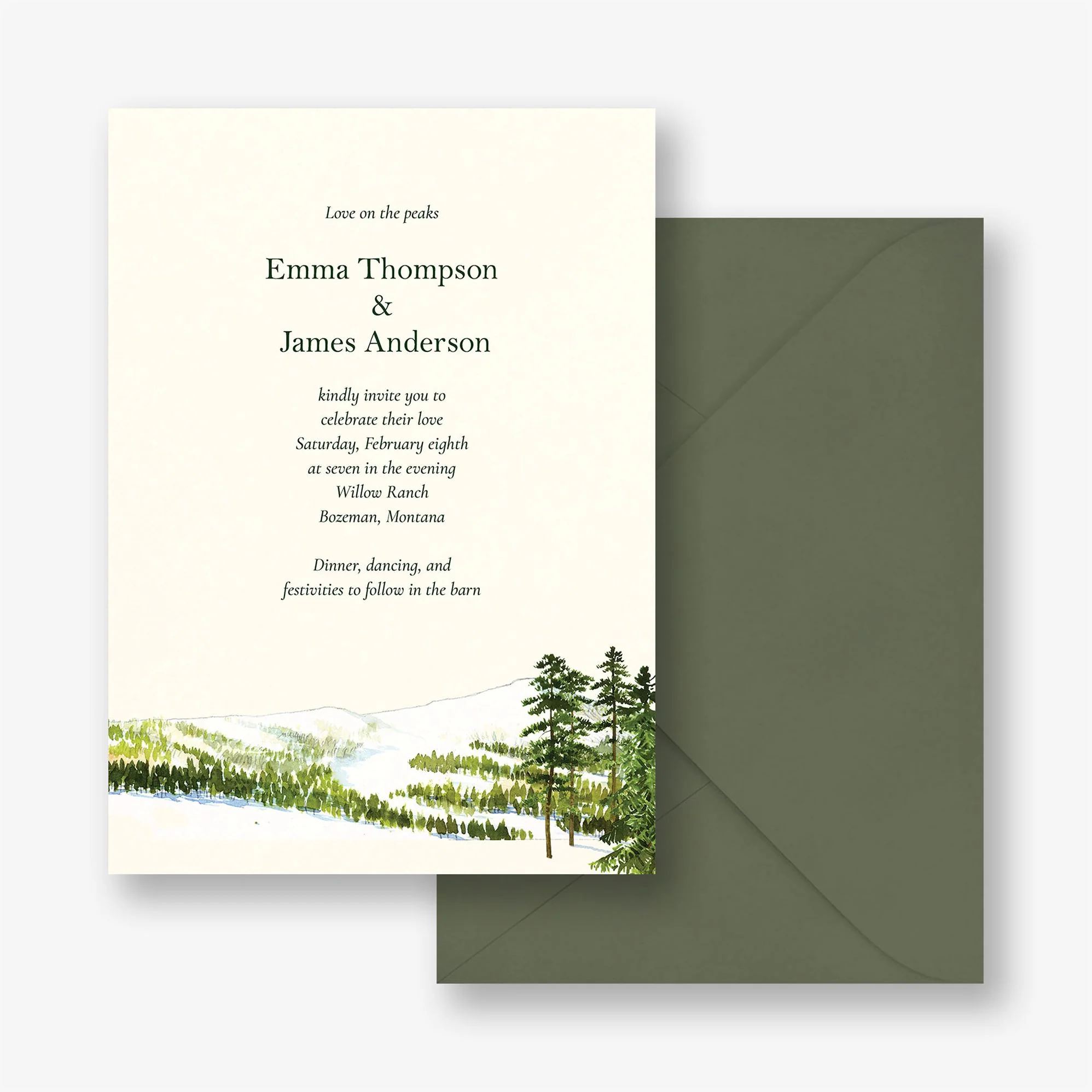 Snow-Capped Clearing Wedding Invitation - Image 3
